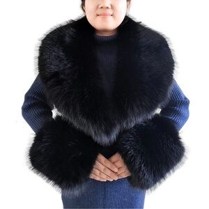 Chic Black Faux Fur Wrap